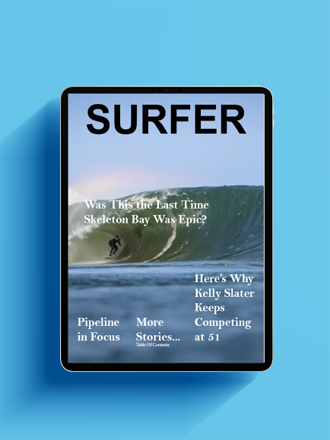 Cover of Digital Magazine SURFER, designed as a practice project.