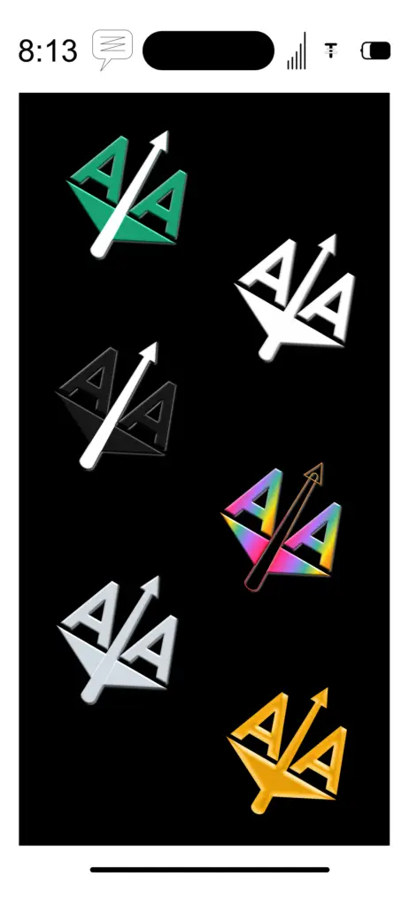 Altura Airlines logo mark variations for mobile app icon set. Logo design and branding.
