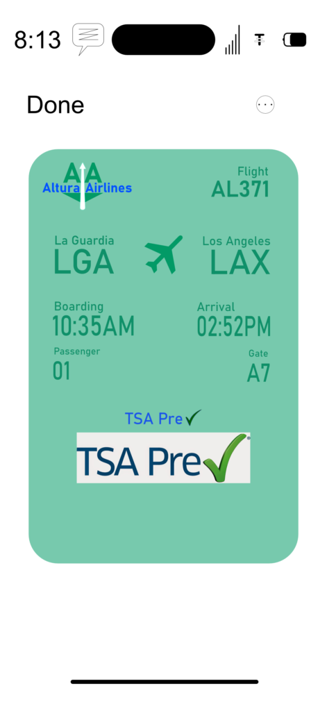 Altura Airlines logo and mobile check-in website mock-up. Logo design and branding.